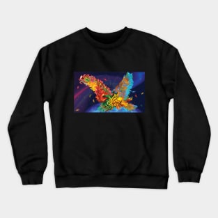 Abstract Space Pheonix | Swirling Color Crewneck Sweatshirt